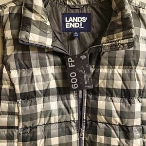 Lands' End Monochrome Checkered Puffer Vest